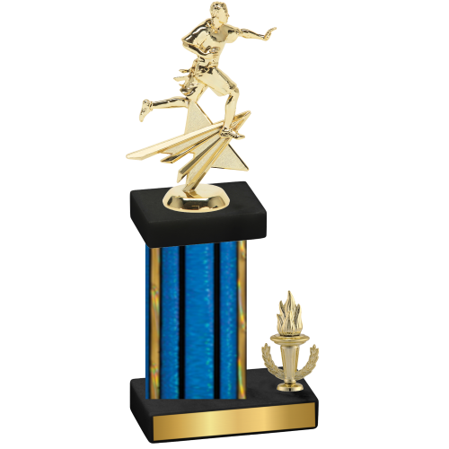 Accented Single Blue Glacier Victory Flag Football Trophy