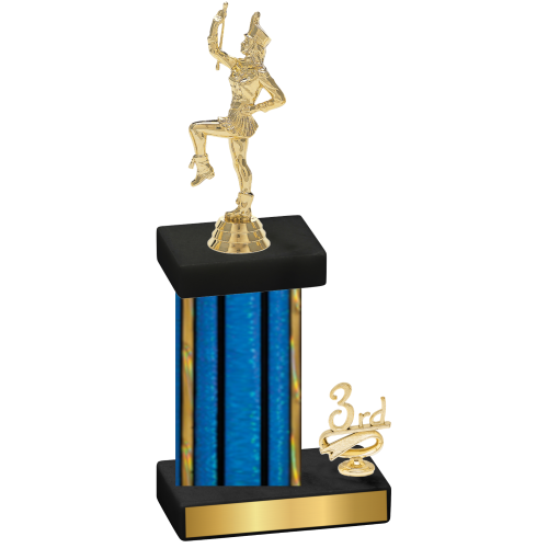 Accented Single Blue Glacier Third Place Majorette Trophy