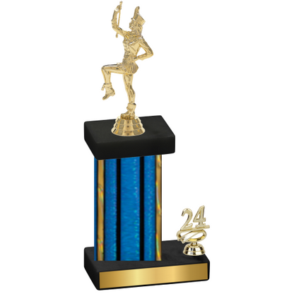 Accented Single Blue Glacier Year Majorette Trophy