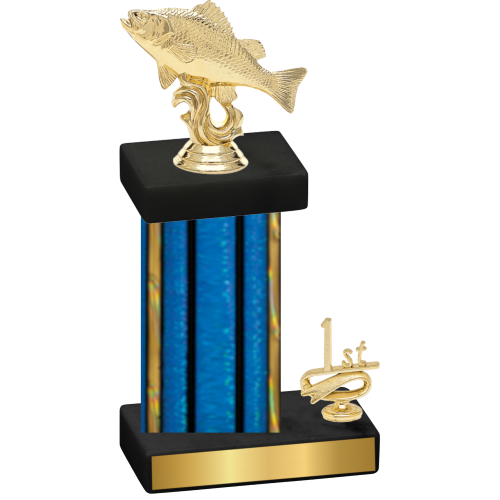 Accented Single Blue Glacier First Place Fishing Trophy