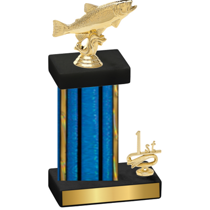 Accented Single Blue Glacier First Place Fishing Trophy