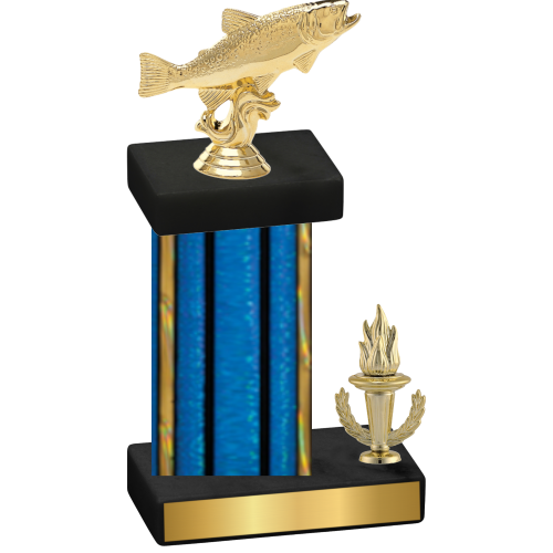 Accented Single Blue Glacier Victory Fishing Trophy