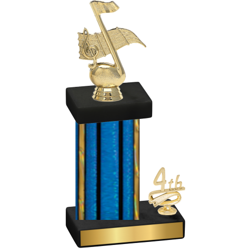 Accented Single Blue Glacier Fourth Place Music Trophy