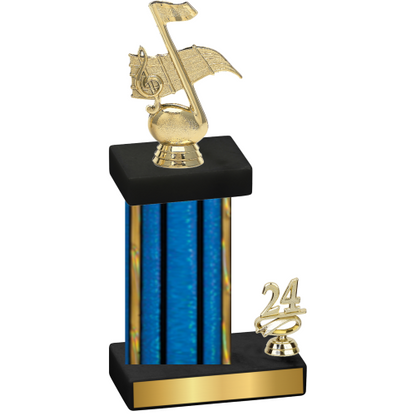 Accented Single Blue Glacier Year Music Trophy