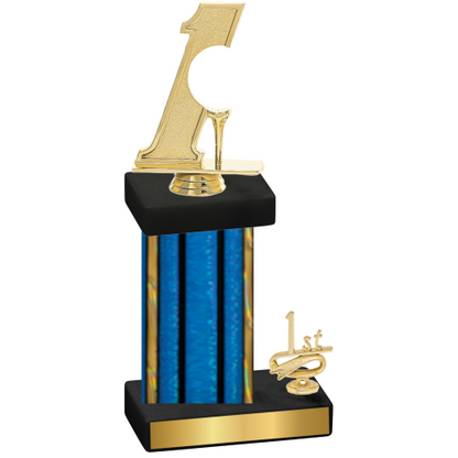 Accented Single Blue Glacier First Place Golf Trophy