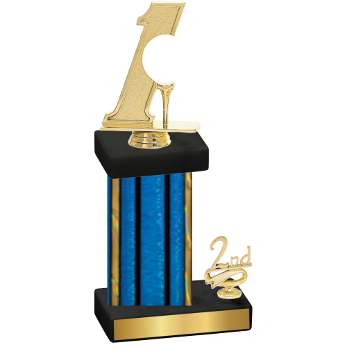 Accented Single Blue Glacier Second Place Golf Trophy