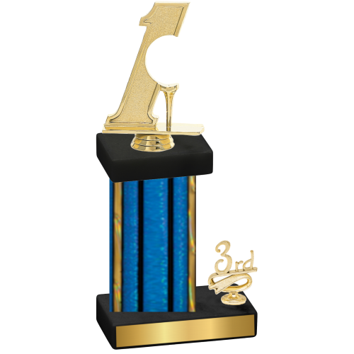 Accented Single Blue Glacier Third Place Golf Trophy