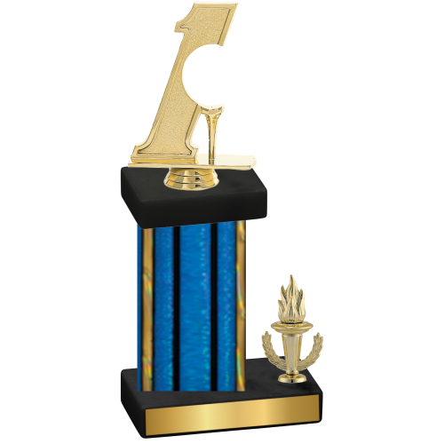 Accented Single Blue Glacier Victory Golf Trophy