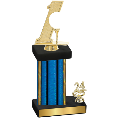 Accented Single Blue Glacier Year Golf Trophy