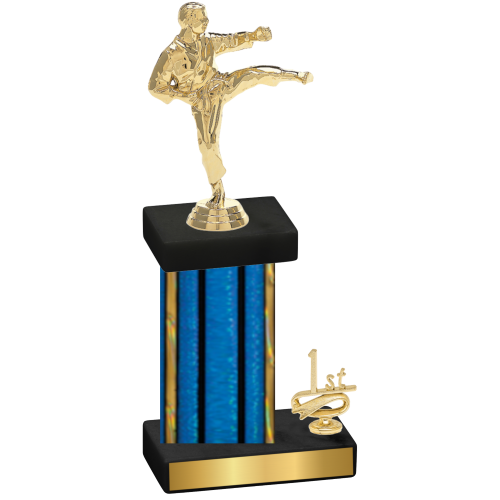 Accented Single Blue Glacier First Place Karate Trophy