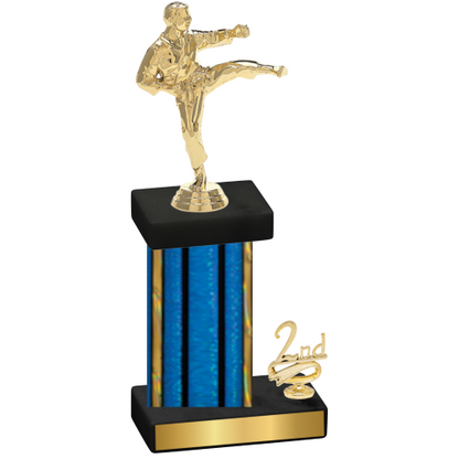 Accented Single Blue Glacier Second Place Karate Trophy