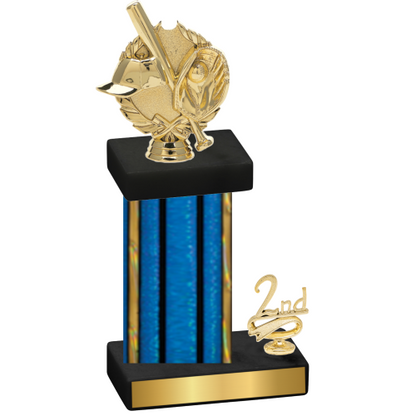 Accented Single Blue Glacier Second Place Baseball Trophy