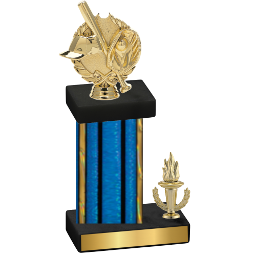 Accented Single Blue Glacier Victory Baseball Trophy