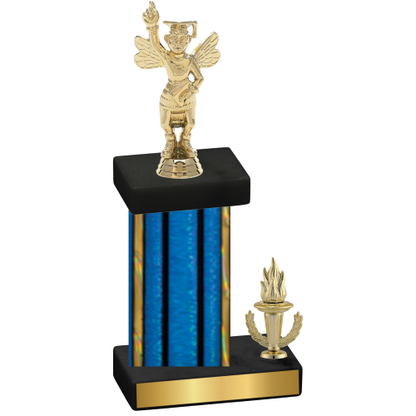 Accented Single Blue Glacier Victory Academics Trophy
