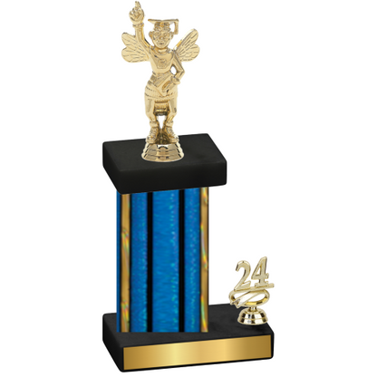 Accented Single Blue Glacier Year Academics Trophy