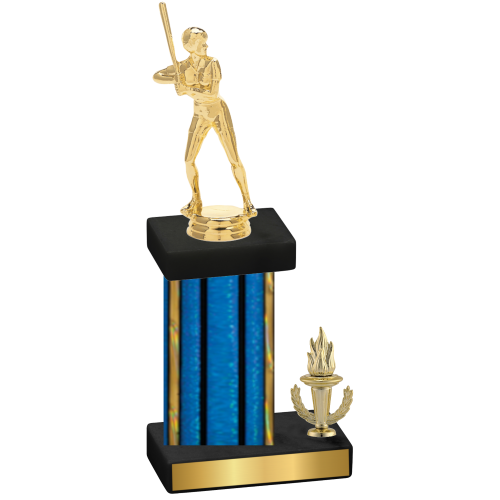 Accented Single Blue Glacier Victory Softball Trophy