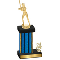 Accented Single Blue Glacier Year Softball Trophy