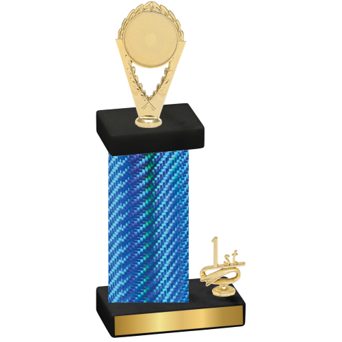 Accented Single Blue Carbon Fiber First Place Insert Trophy