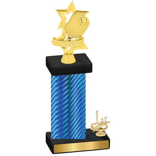 Accented Single Blue Carbon Fiber First Place Pickleball Trophy