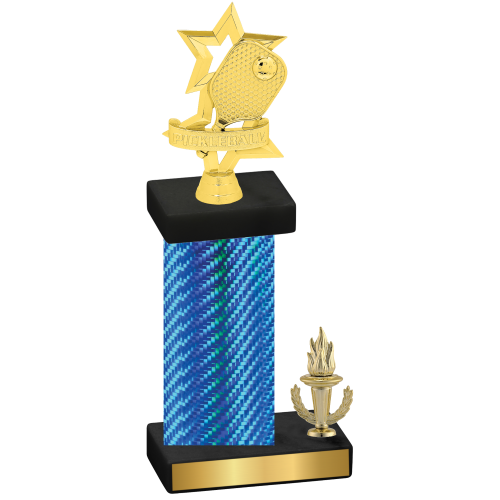 Accented Single Blue Carbon Fiber Victory Pickleball Trophy