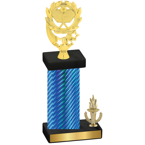 Accented Single Blue Carbon Fiber Victory Pickleball Trophy