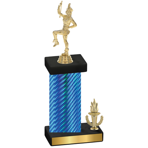 Accented Single Blue Carbon Fiber Victory Majorette Trophy