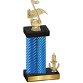 Accented Single Blue Carbon Fiber Victory Music Trophy