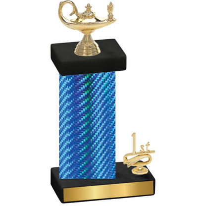 Accented Single Blue Carbon Fiber First Place Academics Trophy