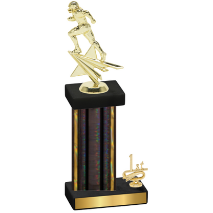 Accented Single Black Glacier First Place Football Trophy