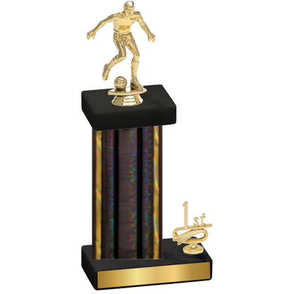 Accented Single Black Glacier First Place Soccer Trophy