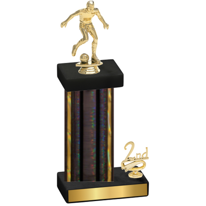 Accented Single Black Glacier Second Place Soccer Trophy