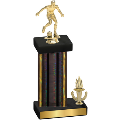 Accented Single Black Glacier Victory Soccer Trophy