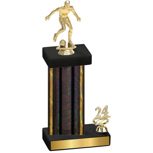 Accented Single Black Glacier Year Soccer Trophy