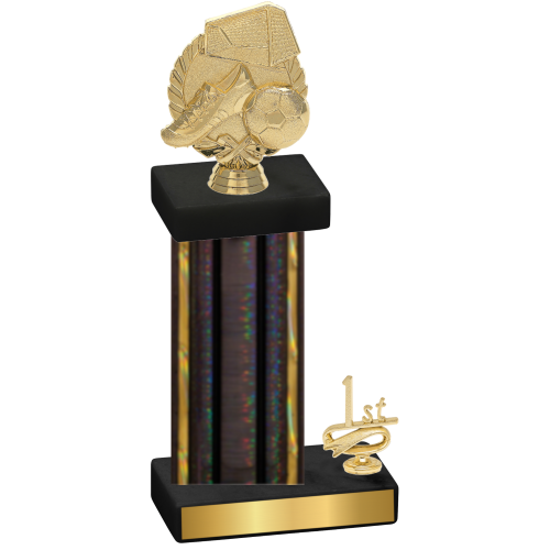 Accented Single Black Glacier First Place Soccer Trophy