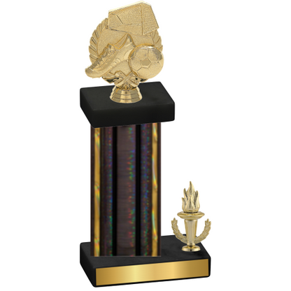 Accented Single Black Glacier Victory Soccer Trophy