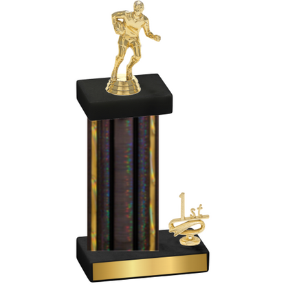 Accented Single Black Glacier First Place Rugby Trophy