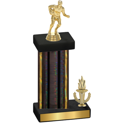 Accented Single Black Glacier Victory Rugby Trophy