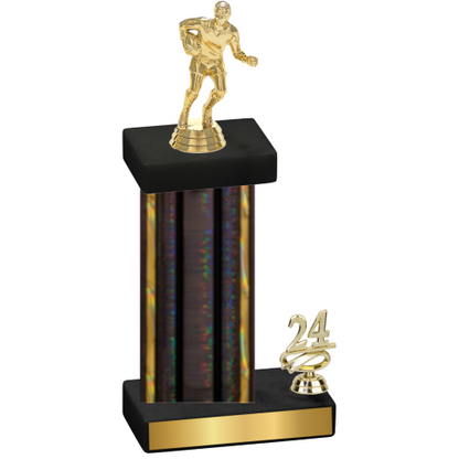 Accented Single Black Glacier Year Rugby Trophy