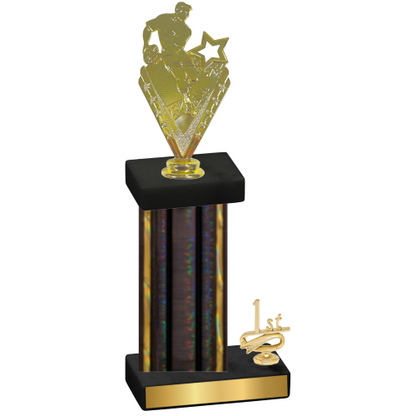 Accented Single Black Glacier First Place Rugby Trophy