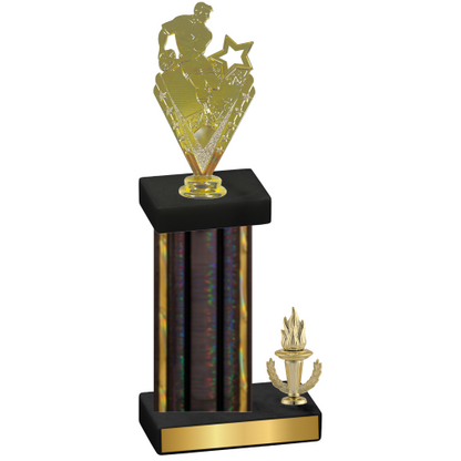 Accented Single Black Glacier Victory Rugby Trophy