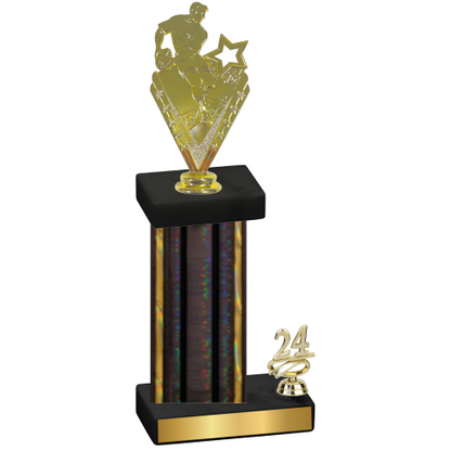 Accented Single Black Glacier Year Rugby Trophy