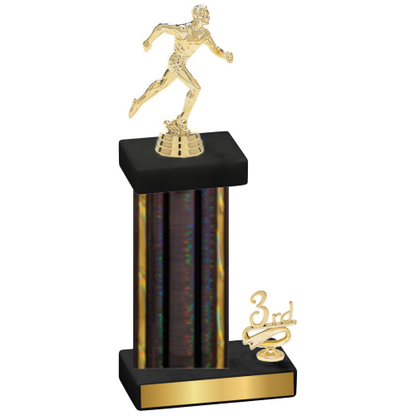 Accented Single Black Glacier Third Place Running Trophy