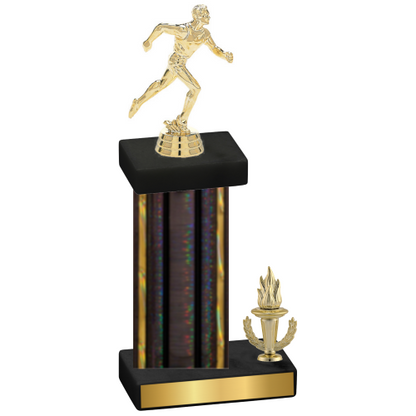 Accented Single Black Glacier Victory Running Trophy