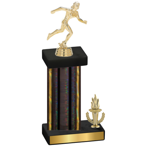 Accented Single Black Glacier Victory Running Trophy