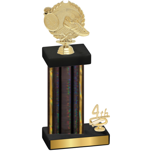 Accented Single Black Glacier Fourth Place Running Trophy