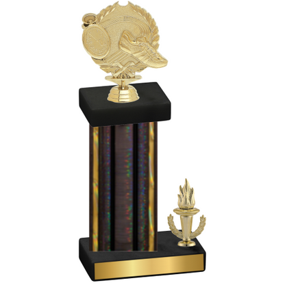 Accented Single Black Glacier Victory Running Trophy