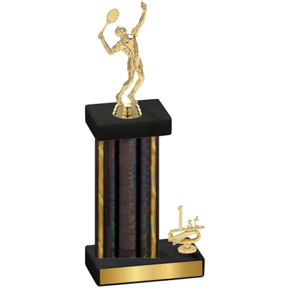 Accented Single Black Glacier First Place Tennis Trophy