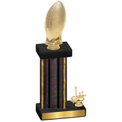 Accented Single Black Glacier First Place Football Trophy