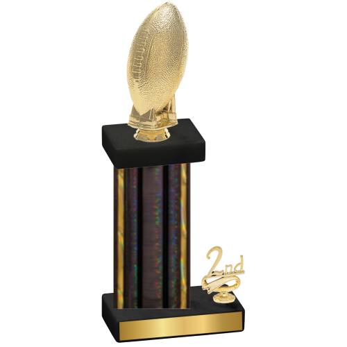 Accented Single Black Glacier Second Place Football Trophy