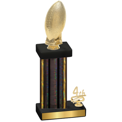 Accented Single Black Glacier Fourth Place Football Trophy